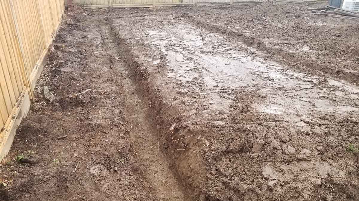 Backyard in Abbotsford French Drain Install 10