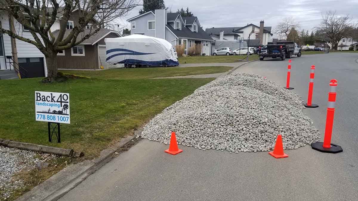 Backyard in Abbotsford French Drain Install 11