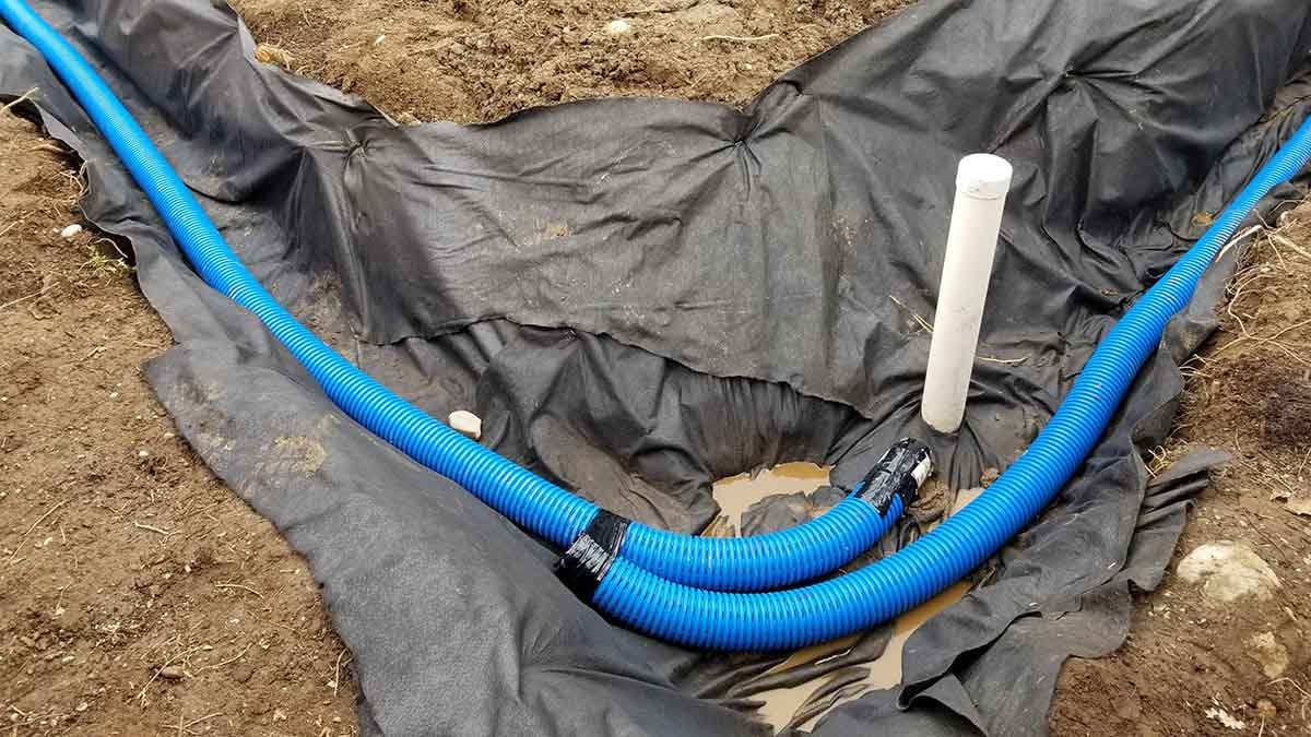 Backyard in Abbotsford French Drain Install 15