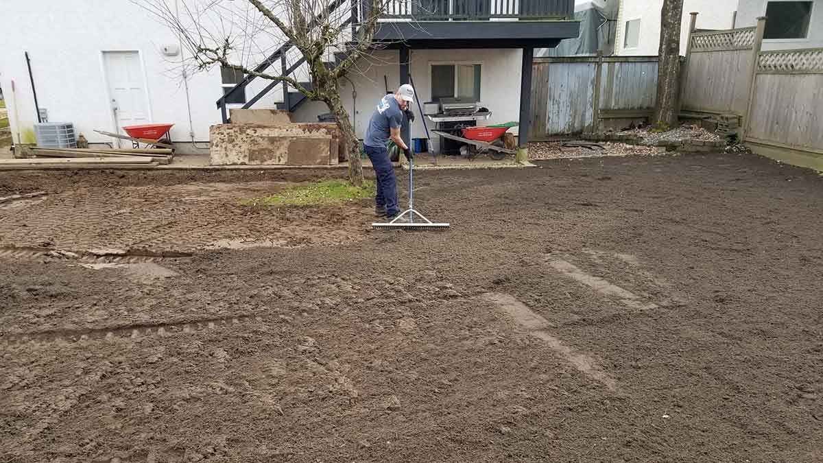 Backyard in Abbotsford French Drain Install 18