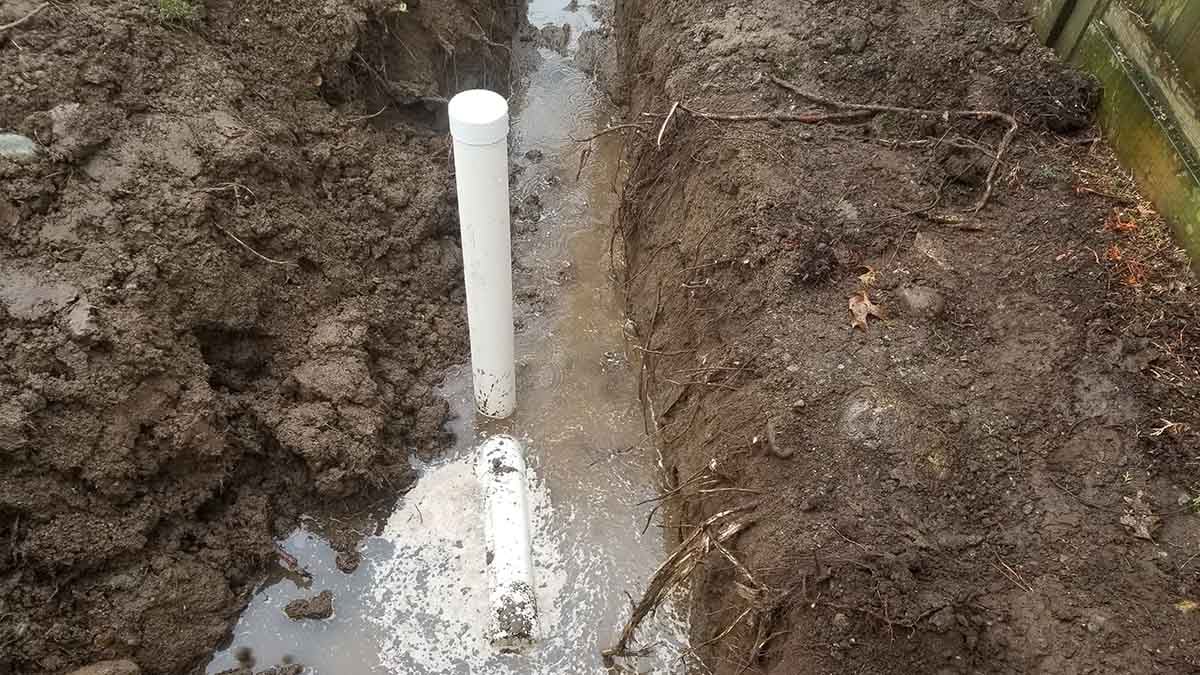 Backyard in Abbotsford French Drain Install 9