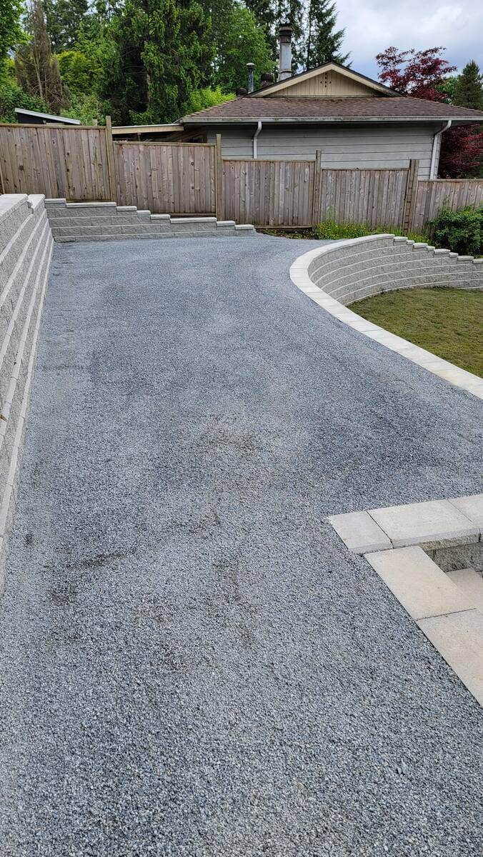 14_Paved pathway and retaining wall landscaping in Mission, BC, completed by Back40 Landscaping