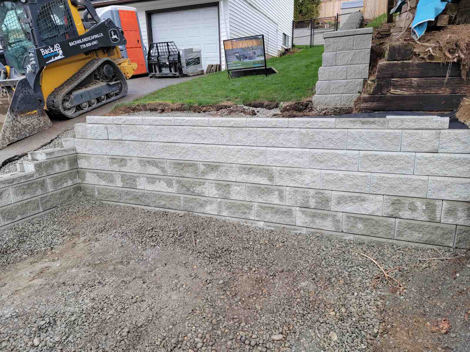 14_Driveway and retaining wall landscaping project completed in Mission, BC, by Back40 Landscaping