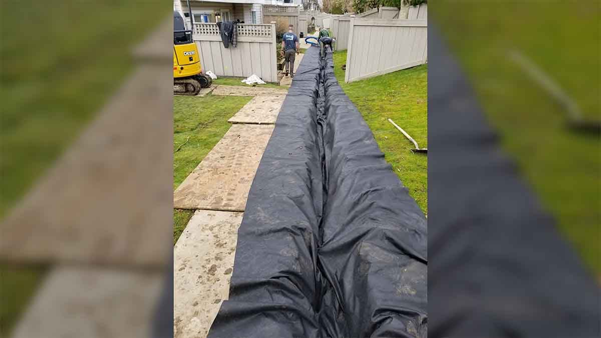 Langley Willow Abor Townhouse French Drain Install Photo 11
