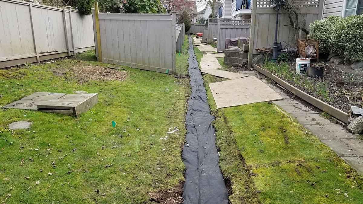 Langley Willow Abor Townhouse French Drain Install Photo 12