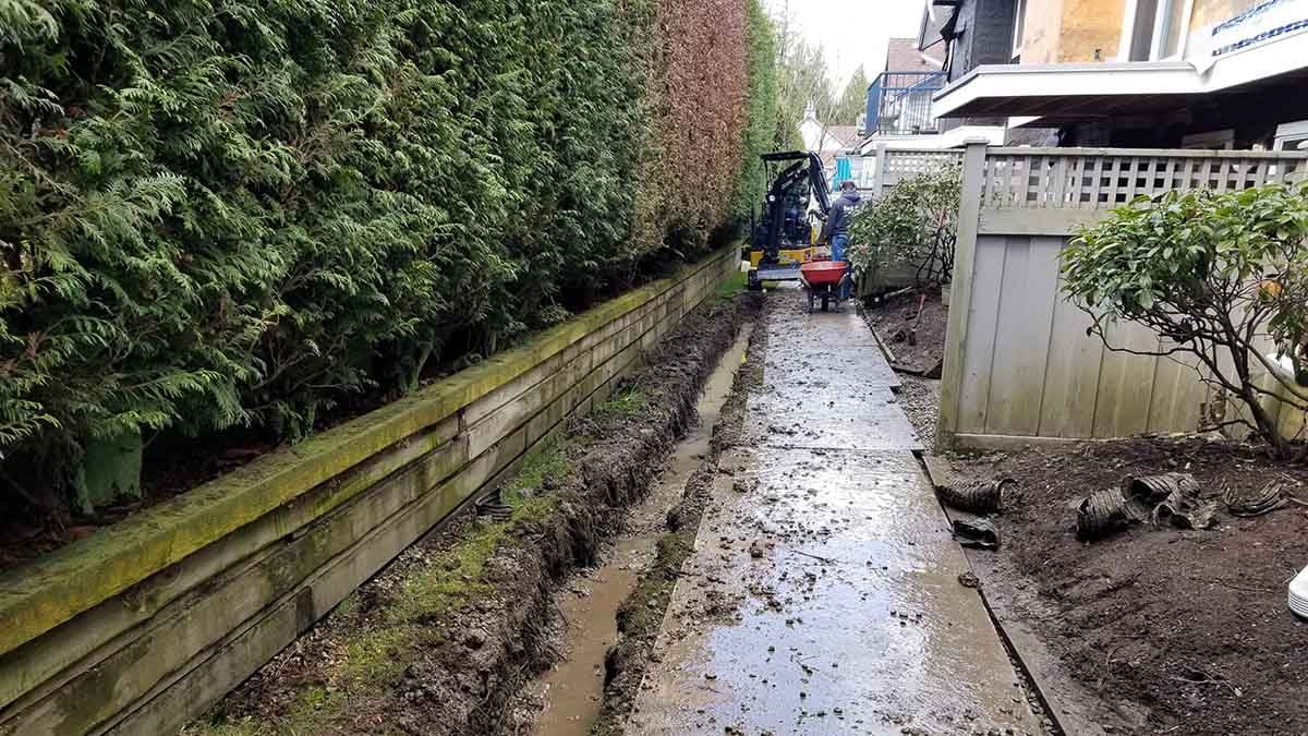 Langley Willow Abor Townhouse French Drain Install Photo 4