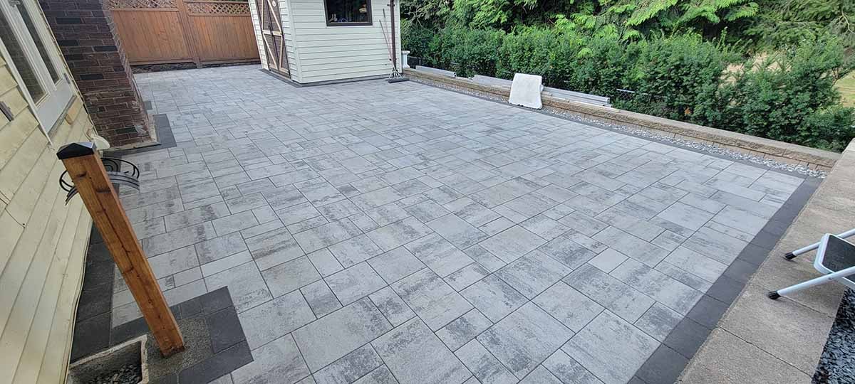 New modern pavers laid