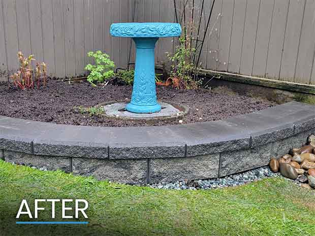After New Allan Block Wall Installed in Abbotsford