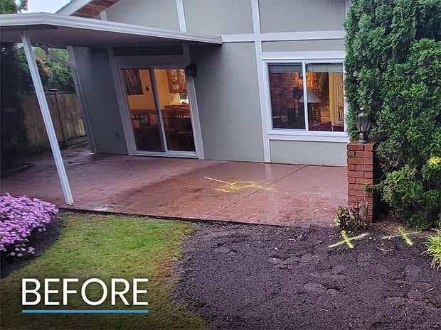 Before Photo of Backyard Patio Before Photo of Backyard Patio