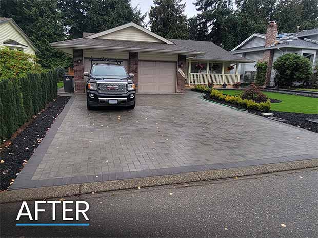 After Photograph of New Paver Driveway