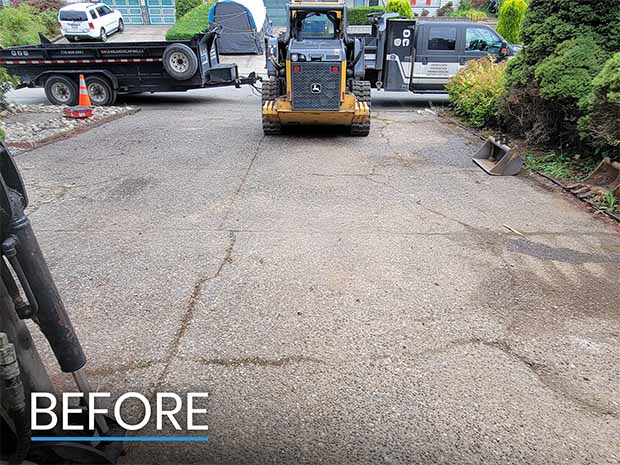 Before Photograph of Driveway in Abbotsford