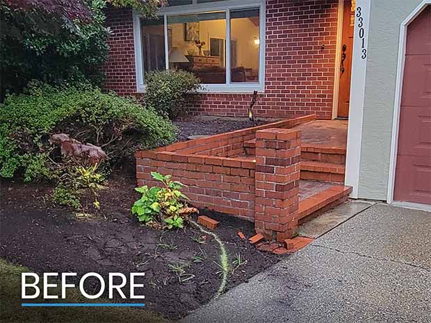 Before Photo of Retaining Wall & Stairs Before Photo of Retaining Wall & Stairs