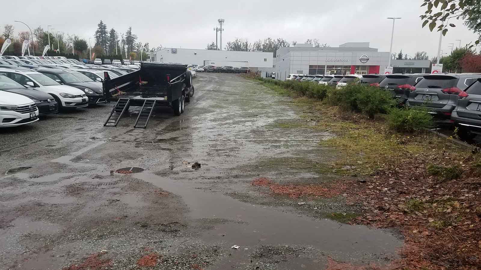 Excavation of Gravel Parking at Abbotsford Volkswagen