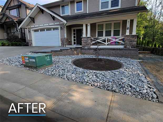 After Photo of Chilliwack Front Yard Landscaping Project