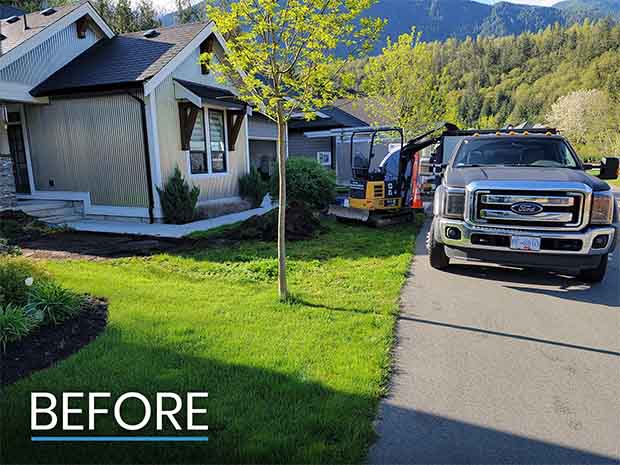 Before Landscaping Begins at Cultus Lake