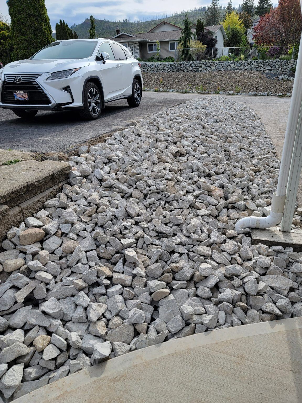 Colored Rip Rap Low Maintenance Landscaping: River Rock, Rip Rap, and Mulch