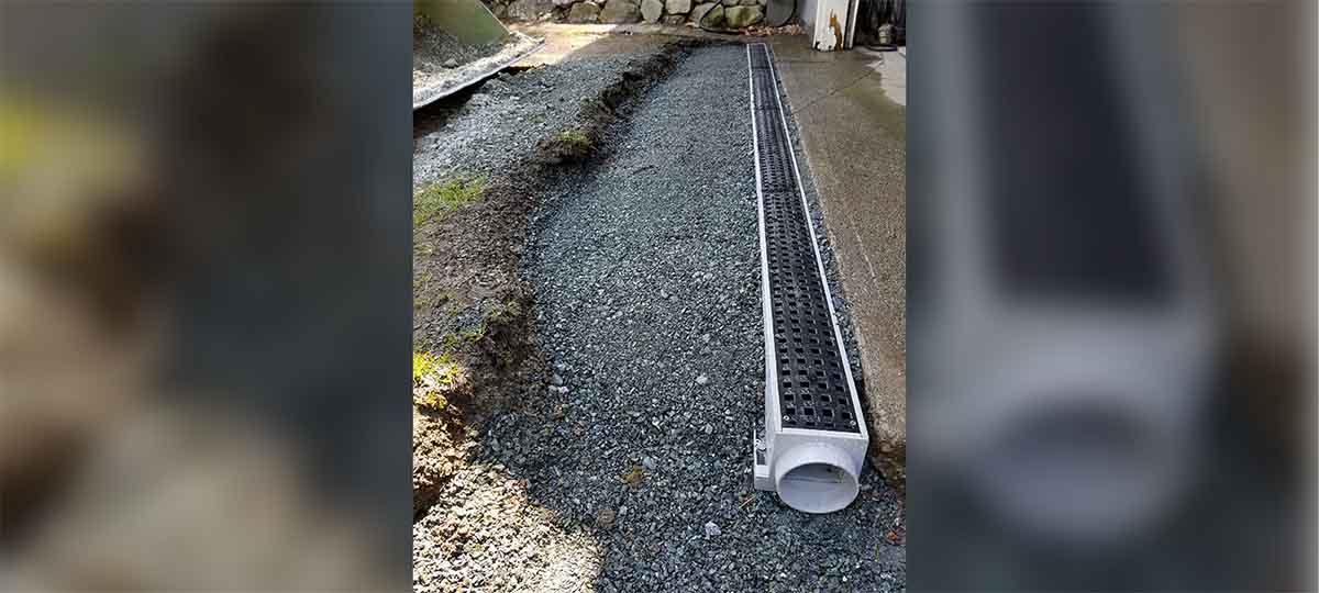 Mt. Lehman Driveway Drain Install | Portfolio | Back 40 Landscaping