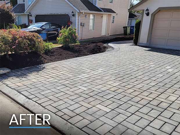 Photo With New Driveway Pavers Installed